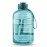 GEMFUL 3 Liter Water Bottle with Straw 101oz BPA-Free Leakproof Time Marker Handle for Gym Sports Large Motivational Jug for Men Women (Cyan with Removable Straw)