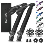 TheFitLife Collapsible Trekking Poles for Hiking - Lightweight Folding Walking Sticks for Men and Women with Extra-Long Foam Handle and Metal Flip Lock (Grey, 100-120cm for 4\'11\'\'-5\'7\'\' Height)