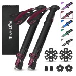 TheFitLife Collapsible Trekking Poles for Hiking - Lightweight Folding Walking Sticks for Men and Women with Extra-Long Foam Handle and Metal Flip Lock (Red, 100-120cm for 4\'11\'\'-5\'7\'\' Height)