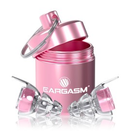 Eargasm High Fidelity Earplugs with Pink Filters - Reusable Noise Reduction Hearing Protection Ear-Plugs with Carrying Case for Concerts, Festivals, Raves, Musicians, Live Music, Sporting Events