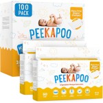 Peekapoo - The Original Disposable Baby Changing Pad Liners - 100 Pack | Super Soft, Waterproof, Ultra Absorbent | Portable, Travel-Friendly, Mess-Free Diaper Changes Anywhere