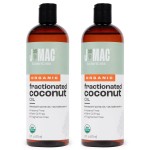 J Mac Botanicals, Organic Fractionated Coconut Oil (32 oz - 2 Pack 16 Ounce Bottles) Carrier Oil for diluting Essential Oils, Hair and Skin Conditioner, Massage