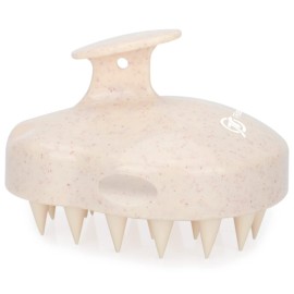 FREATECH Scalp Massager Hair Growth, Scalp Scrubber Shampoo Brush with Soft Silicone Bristles for Dandruff Removal and Hair Care, Wet & Dry Hair Massager Scalp Exfoliator, Beige