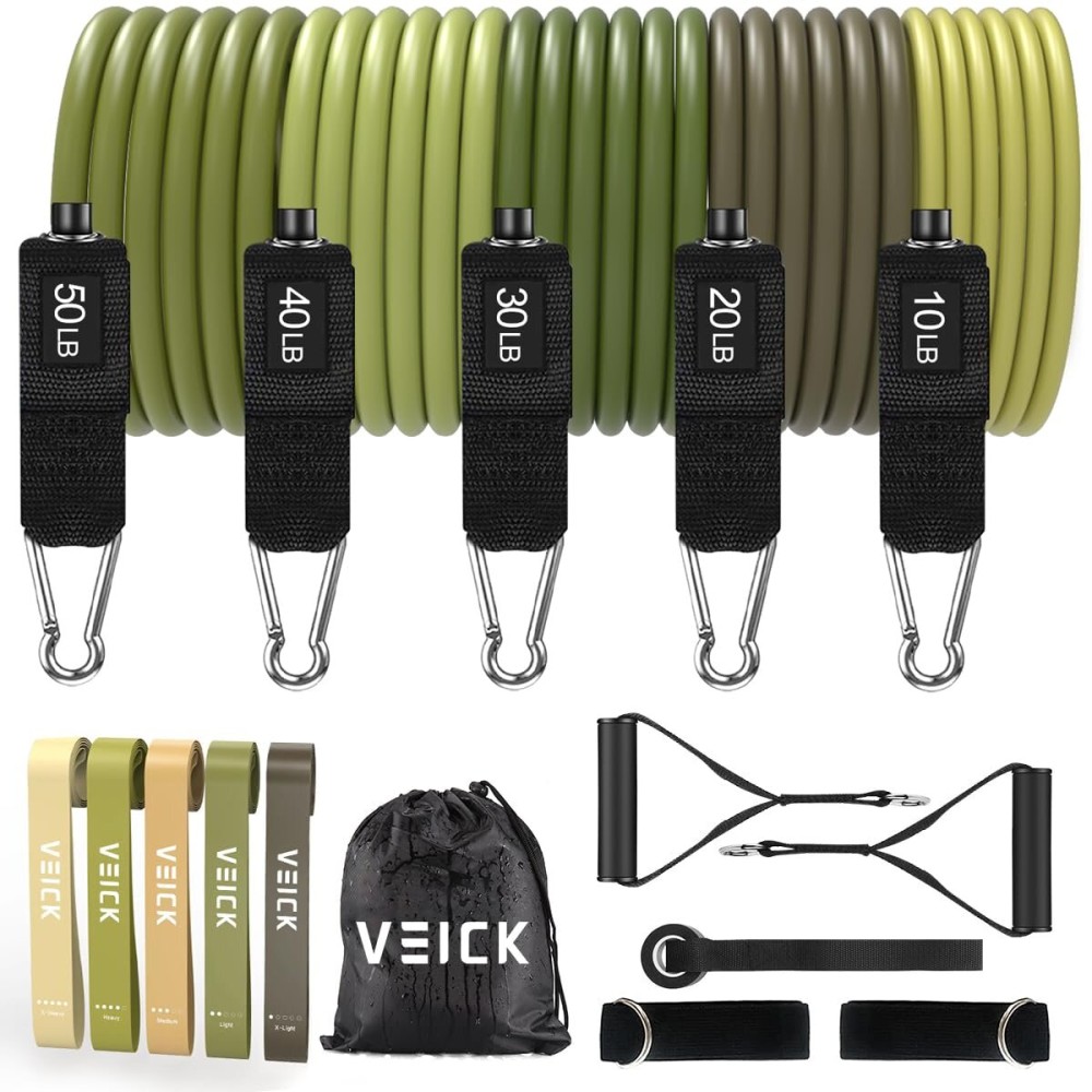 VEICK Resistance Bands, Exercise Bands, Workout Bands, Resistance Bands for Working Out with Handles for Men and Women, Exercising Bands for Fitness Weights Work Out at Home