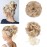 KETHBE Messy Bun Hair Piece Tousled Updo Hair Buns Extension Elastic Hair Band Hair Pieces Curly Hair Bun Scrunchie For Women (JX&WZ-Light Golden Blonde Mix Bleach Blonde)