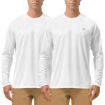 Roadbox Men\'s 2 Pack UV Sun Protection SPF UPF 50+ Long Sleeve Quick Dry Fishing Shirts Outdoor Rash Guard for Running Hiking Swimming
