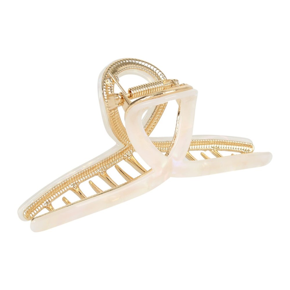 Big Hair Claw Clips Butterfly Hair Clips for Women 4.7 Large Acetate Metal Hair Claw Clip for Girls Hair Accessories for Long Thick Hair (Pearly White)