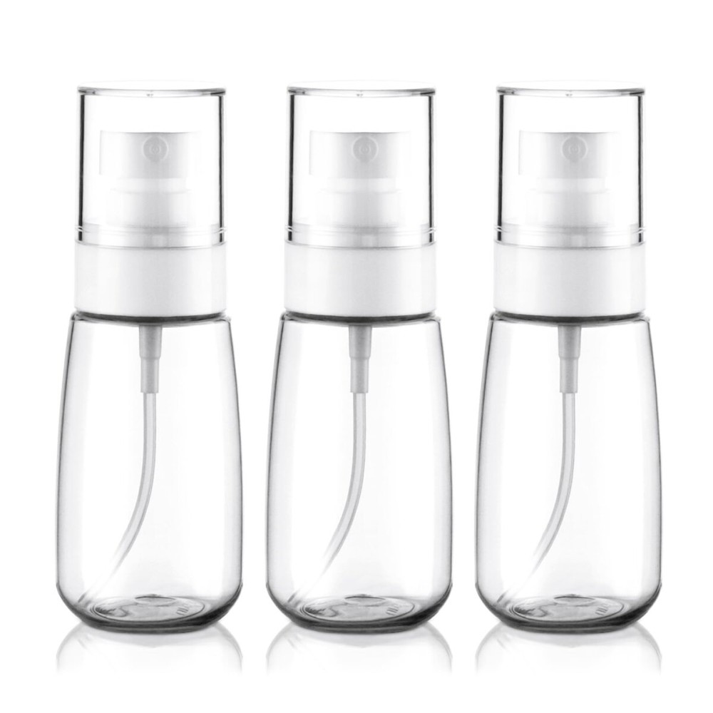 Cosywell Travel Spray Bottle TSA Approved 2oz 60ml 3 Pack Leak Proof Fine Mist Spray Bottles Empty Plastic Refillable Spray Bottle for Perfume Essential Oils Toners Rose Water Cosmetics(3Clear)