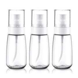 Cosywell Travel Spray Bottle TSA Approved 2oz 60ml 3 Pack Leak Proof Fine Mist Spray Bottles Empty Plastic Refillable Spray Bottle for Perfume Essential Oils Toners Rose Water Cosmetics(3Clear)