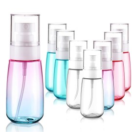 Cosywell Fine Mist Spray Bottles TSA Approved 2oz 60ml 8 Pack Leak Proof Travel Spray Bottle Empty Small Spray Bottles for Perfume Essential Oils Toners Rose Water Cosmetics (8PCS-4Colors)