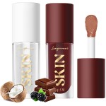 LANGMANNI Moisturizing Lip Oil,No-Sticky Lip Gloss Lip Balm Lip Care,Fruit Flavoured Lip Oil For Dry Lip\'s Moisturizing Hydrating And Nourishing ((Chocolate+Coco))