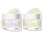 LANGMANNI Holographic Body Glitter Gel for Body, Face, Hair and Lip.Color Changing Glitter Gel Under Light. Vegan & Cruelty Free-1.35 oz (3 Neon Violet+4 Sapphire Blue)