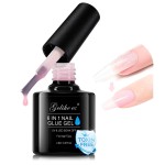 Gelike EC Gel Nail Glue UV Light: Sheer Blush Pink 6 in 1 Adhesive Gel Nail Polish, Strong Nail Glue for Press On Nails Nails Acrylic Tips, Long Last - Nail Art Gift for Home Salon Beginner DIY