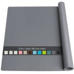 Extra Large Silicone Mats For Kitchen Counter, 27.6\'\' x19.7\'\' Silicone Placemats for Kids, Nonstick Nonskid Silicone Mat for Baking Crafts, Waterproof Heat Resistant Mat Coffee Mat, Dark Gray, 1Pcs