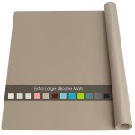 Extra Large Silicone Mats, Silicone Table Mat for Crafts Kids Dinner Placemat, Dab Mats Desk Countertop Protector Mats, Heat Insulation Kitchen Pastry Mat Silicone Pad-Brown, 23.6\'\'x15.7\'\'