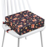 Toddler Booster Seat for Dining Table, Stronger Support Double Safe Straps Booster Seat Dining Toddler, Portable Travel Increasing Cushion (Black Fox)