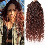 Goddess Locs Crochet Hair 12Inch Crochet Locs,Boho Faux Loc Bohemian Crochet Hair for Black Women 4Packs (1B/350, 12inch)