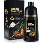IIIMEIDU Hair Dye Shampoo for Gray Hair Coverage, 3 in 1 Natural Black Dye for Women Men, 500ml