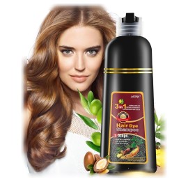 Hair Dye Shampoo, Leorx 3 In 1 Brown Color Shampoo Hair Dye For Refresh Hair Instant Herbal Coloring Shampoo For Women&Men - Tintes Para El Cabello Profesional - 16.9 oz