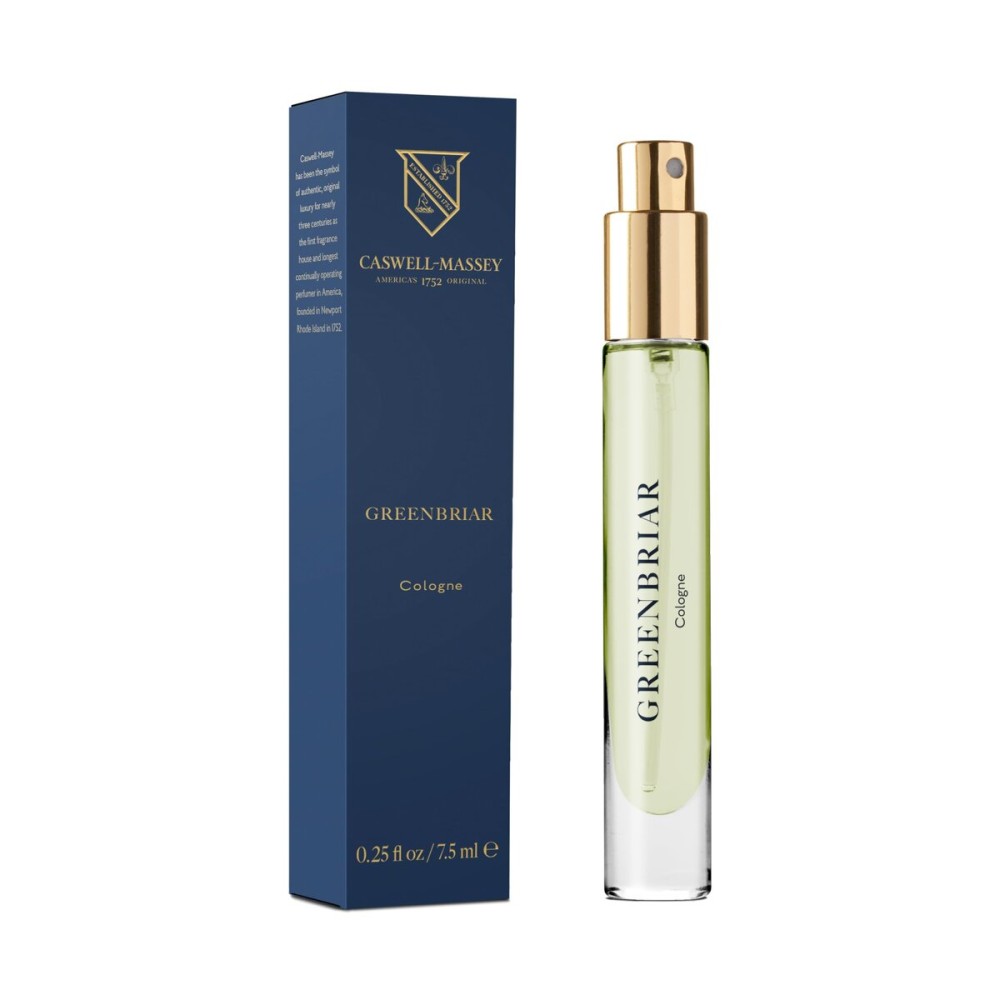 Caswell-Massey Greenbriar Cologne Spray, Classic and Zesty Scent with Citrus, Sage & Patchouli, Fragrance for Men, Made in USA, 0.25 Oz
