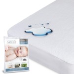 SafeRest Waterproof Crib Size Mattress Protector - Fitted with Stretchable Pockets - Machine Washable Cotton Blend Mattress Cover for Bed