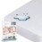 SafeRest Waterproof Crib Size Mattress Protector - Fitted with Stretchable Pockets - Machine Washable Cotton Blend Mattress Cover for Bed