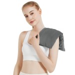 Microwavable Heating Pad with Washable Cover, 8 x 18 Microwave Heating Pad for Neck and Shoulders, Moist Heat Bean Bag Warm Compress for Knee, Joints, Wrist, Abdomen (Dark Gray)