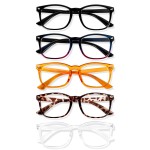 WINTOO Blue Light Glasses for Woman Men | 99% Blue Light Blocking Glasses for Computer Gaming TV Phone Screen Square Frame | Anti Eyestrain & UV Glare Protection - 5 Pair