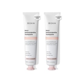 Boka Fluoride Free Toothpaste, Nano Hydroxyapatite Toothpaste, Appropriate for Sensitive Teeth - for Adult, Kids Oral Care - Coco Ginger Flavor, 1.3 Fl Oz 2Pk US Manufactured