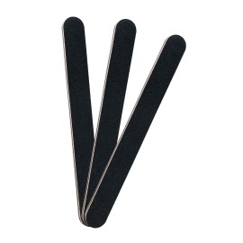 3 Pack Professional Emery Boards, 100/180 Grit Nail File for Acrylic and Natural Nails, Reusable, Black