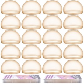 MORGLES HD Wig Cap or Women, 20 Pcs Transparent Wig Cap for Lace Front Ultra Thin, Nude