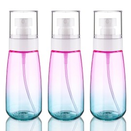 Cosywell Fine Mist Spray Bottles TSA Approved 3.4oz 100ml 3 Pack Leak Proof Travel Spray Bottle Empty Small Spray Bottles for Perfume Essential Oils Toners Rose Water Cosmetics (3Gradient Pink Blue)