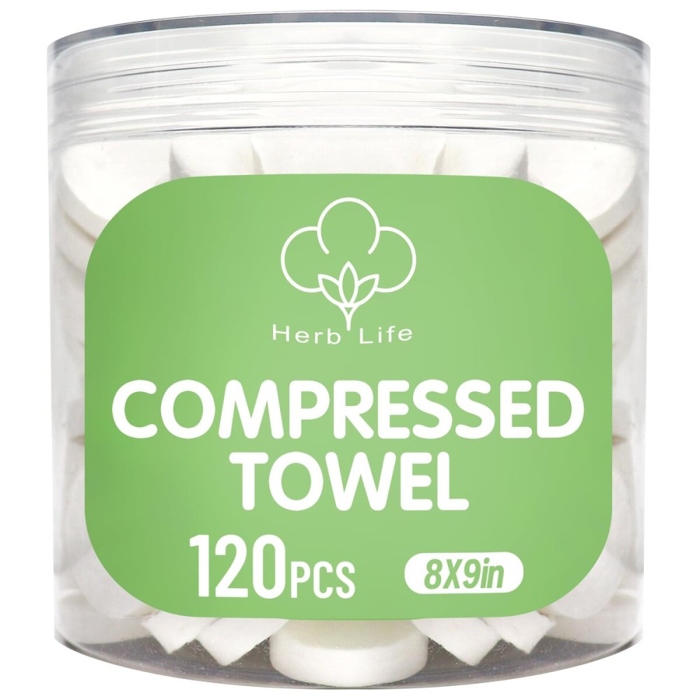 120 Pcs Mini Compressed Towels, Disposable Face Compressed Towel, Compressed Cotton Hand Wipe, Camping Towel, Portable Compressed Coin Tissue for Travel/Home/Outdoor Activities