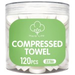 120 Pcs Mini Compressed Towels, Disposable Face Compressed Towel, Compressed Cotton Hand Wipe, Camping Towel, Portable Compressed Coin Tissue for Travel/Home/Outdoor Activities