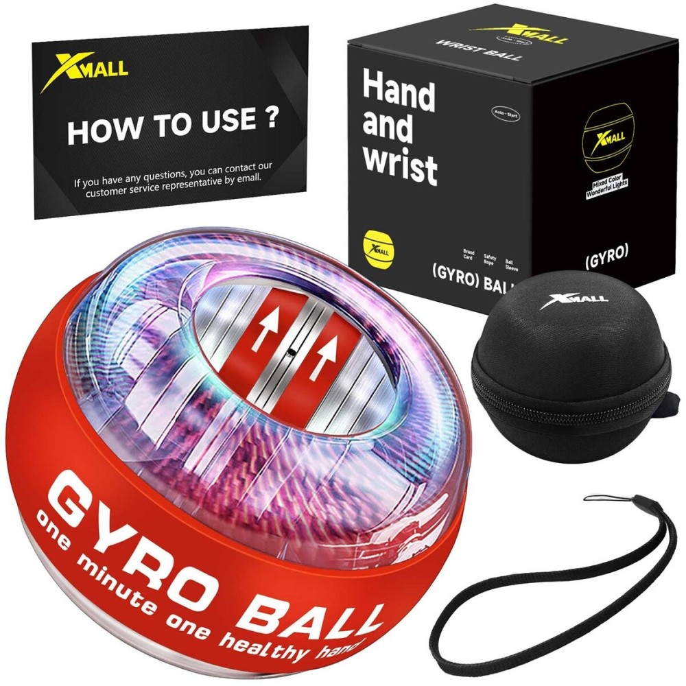 XMALL Torque Ball Hand Exerciser, Grip Strength Trainer, Forearm Strengthener, Wrist Power Gyro Ball, Hand Strengthening Devices, Wrist Strengthener, Finger Exerciser, Auto-Start Colorful Lighting