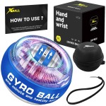 XMALL Torque Ball Hand Exerciser, Grip Strength Trainer, Forearm Strengthener, Wrist Power Gyro Ball, Hand Strengthening Devices, Wrist Strengthener, Finger Exerciser, Auto-Start Colorful Lighting