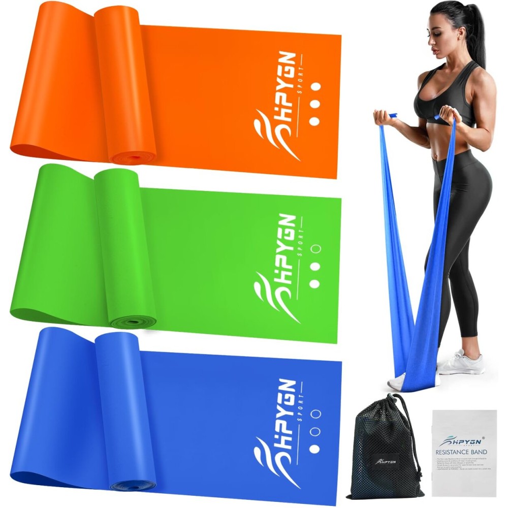 HPYGN Resistance Bands for Working Out, Exercise Bands for Stretching, Yoga, Pilates, Physical Therapy, Strength Training and Rehab Bands, Non Latex Workout Bands, 1.5m Elastic Bands for Beginner