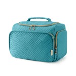 BAGSMART Travel Toiletry Bag, Large Wide-open Travel Bag for Toiletries, Makeup Cosmetic Travel Bag with Handle, Blue-Large