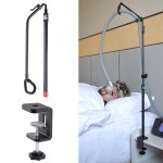 LONYEON CPAP Hose Holder - Prevent Leakage and Tangle with Height Adjustable, Removable and Rotatable - Hose Hanger Hook Organizer CPAP Accessories Supplies for Sleep, with C Clamp Base, Black