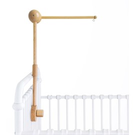 Crib Mobile Arm - 360 Adjustable Wooden Baby Mobile Hanger for Crib (31 inch, 100% Natural Beech Wood) - Strong Anti Slip Attachment - Nursery Dcor for Boys, Girls