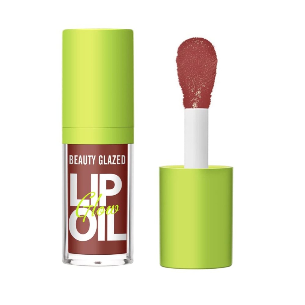 Beauty Glazed Big Brush Head Lip Oil, Ultra-Hydrating & Nourishing, Smooth Glossy Finish Glow Shiny and Vegan Tinted Gloss, Non-Sticky Formula (107 HUGGING, 1) 0.14 Fl Oz