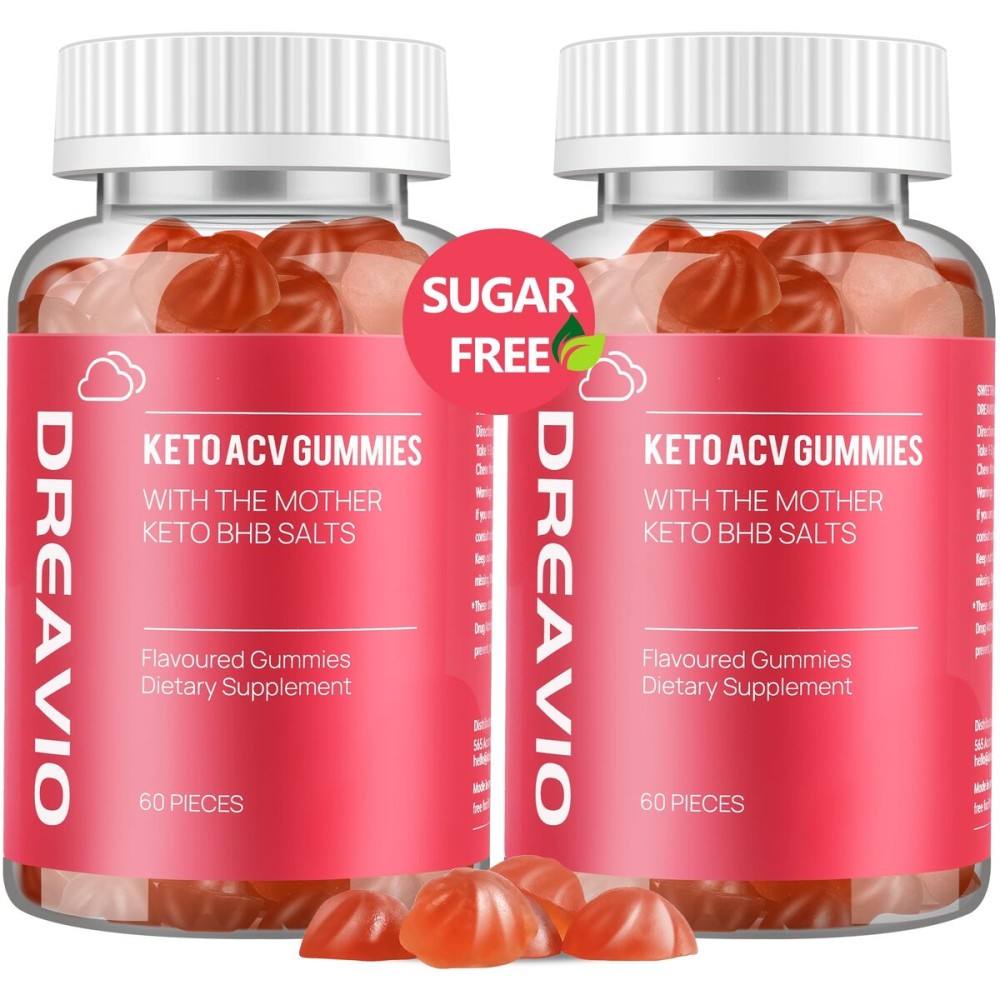 DREAVIO Keto ACV Gummies Advanced Weight Loss- Sugar Free 1000mg Apple Cider Vinegar Gummies for Women & Men, Vegan Keto Apple Cider Vinegar Supplement for Adult