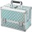 Joligrace Makeup Box 11.6-Inch Cosmetic Train Case for Women Travel Jewelry Organizer with Compartments & Mirror Portable Lockable Make-up Trunk Turquoise