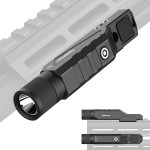 DEFENTAC 1750lm Zoomable Tactical Flashlight is Compatible with MLok/Picatinny Rail for Rifle, Weapon Light with with Momentary and Strobe, Magnetic Rechargeable