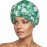INNELO Luxury Shower Cap for Women Reusable Waterproof, Double Layered Shower Hair Cap with Adjustable Elastic Strap, Large Satin Lined Shower Bath Cap for Long Curly Straight Hair, Palm leaves