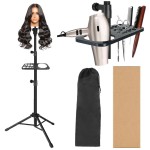 AliLeader 50 Inch Heavy Duty Wig Stand Tripod with Tray Adjustable Mannequin Head Stand Stainless Steel Wig Tripod Stand Wig Head Stand for Hairdressing Training (Mannequin Head Not Included)