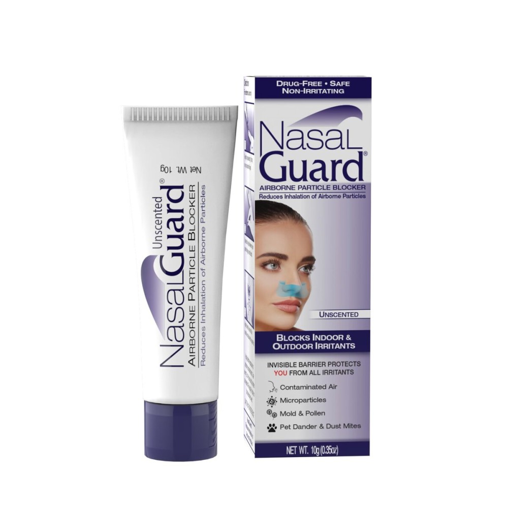 NasalGuard Airborne Particle Blocker Gel - Helps Reduce Inhalation of Allergens, Pollutants & Irritants - Drug-Free, Daily Use, Made in USA (Unscented, 10 Gram Tube), Over 150 Applications