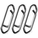 Alwonder 50PCS Fishing Power Speed Clips, High Strength Stainless Steel Speed Clip for Fishing Lure Quick Change, Freshwater Saltwater Crankbait Popper Lures Quick Snap Connector Tackle-175LB