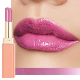 Oulac Moisture Mauve Pink Lip Gloss - 2 in 1 Shimmer Lipstick & Lip Balm, Long Lasting Hydrating, Juicy & Glossy finish, Smooth for Dry, Cracked and Chapped Lips, Vegan 2.2g/0.07oz (S04)