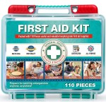 General Medi 110 Pieces Small First Aid Kit - HardCase First Aid Box - Contains Premium Medical Supplies for Travel, Home, Office, Vehicle, Camping, Workplace & Outdoor